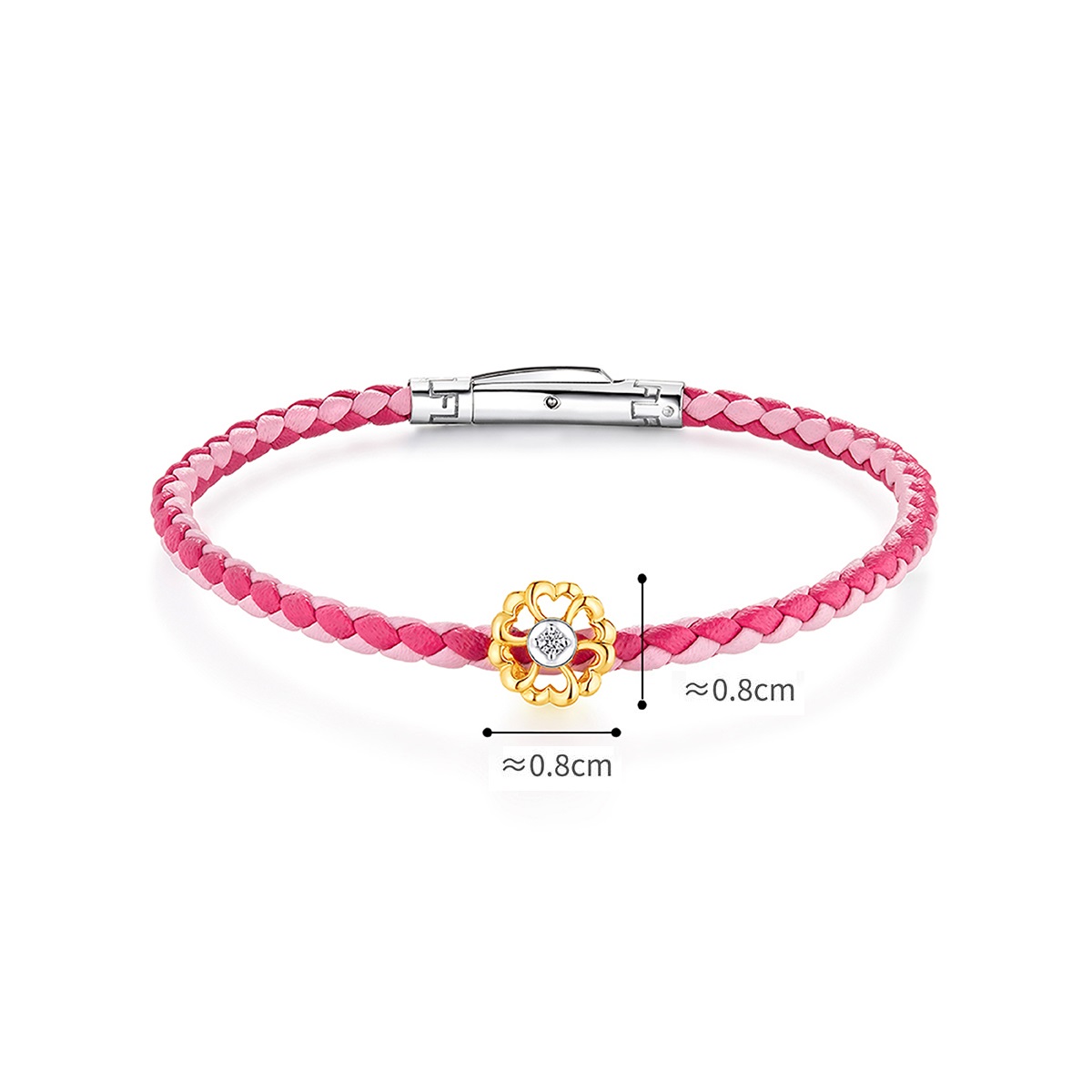 六福珠寶18K金串飾 - "蝶結"18K金鑽石串飾-多色選擇