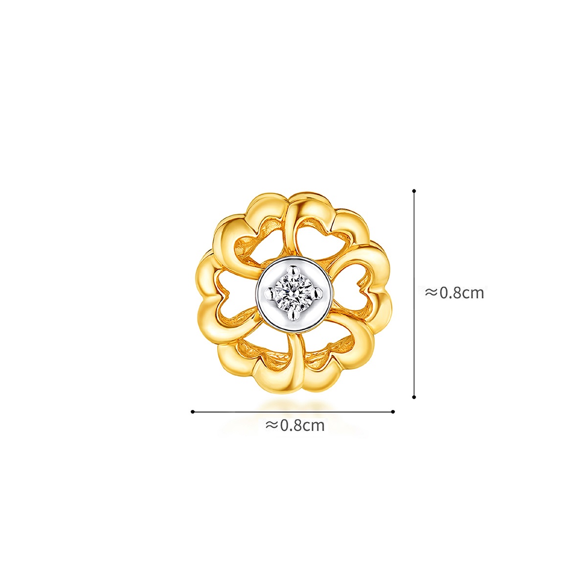 六福珠寶18K金串飾 - "蝶結"18K金鑽石串飾-多色選擇