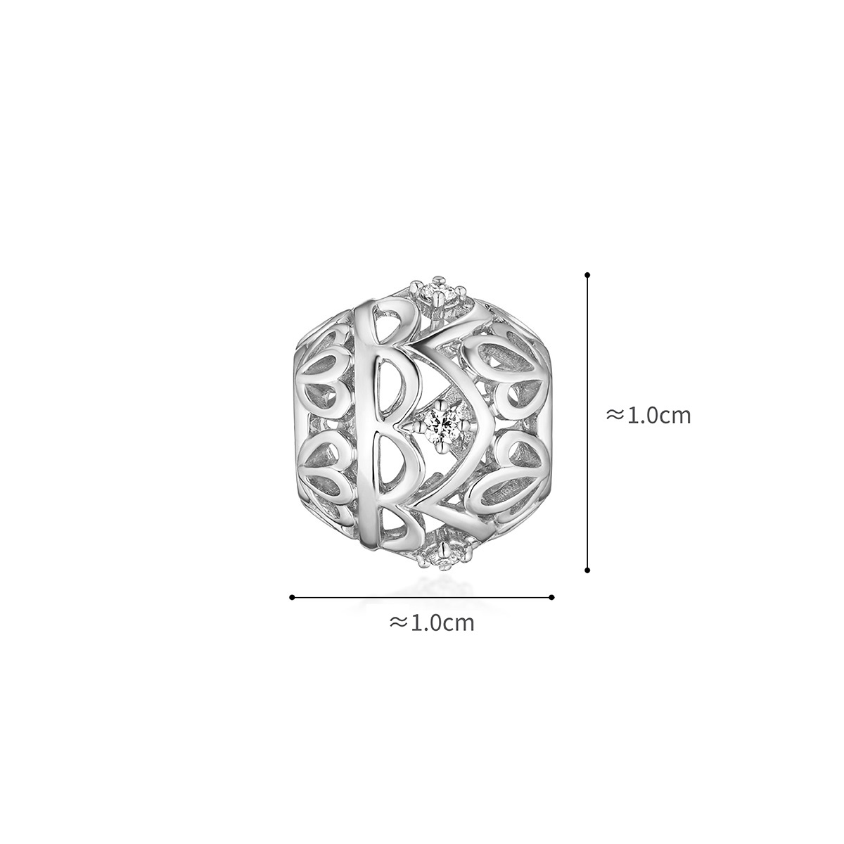 六福珠寶18K金串飾 - "鏤空花紋金球"18K金鑽石串飾–多色選擇