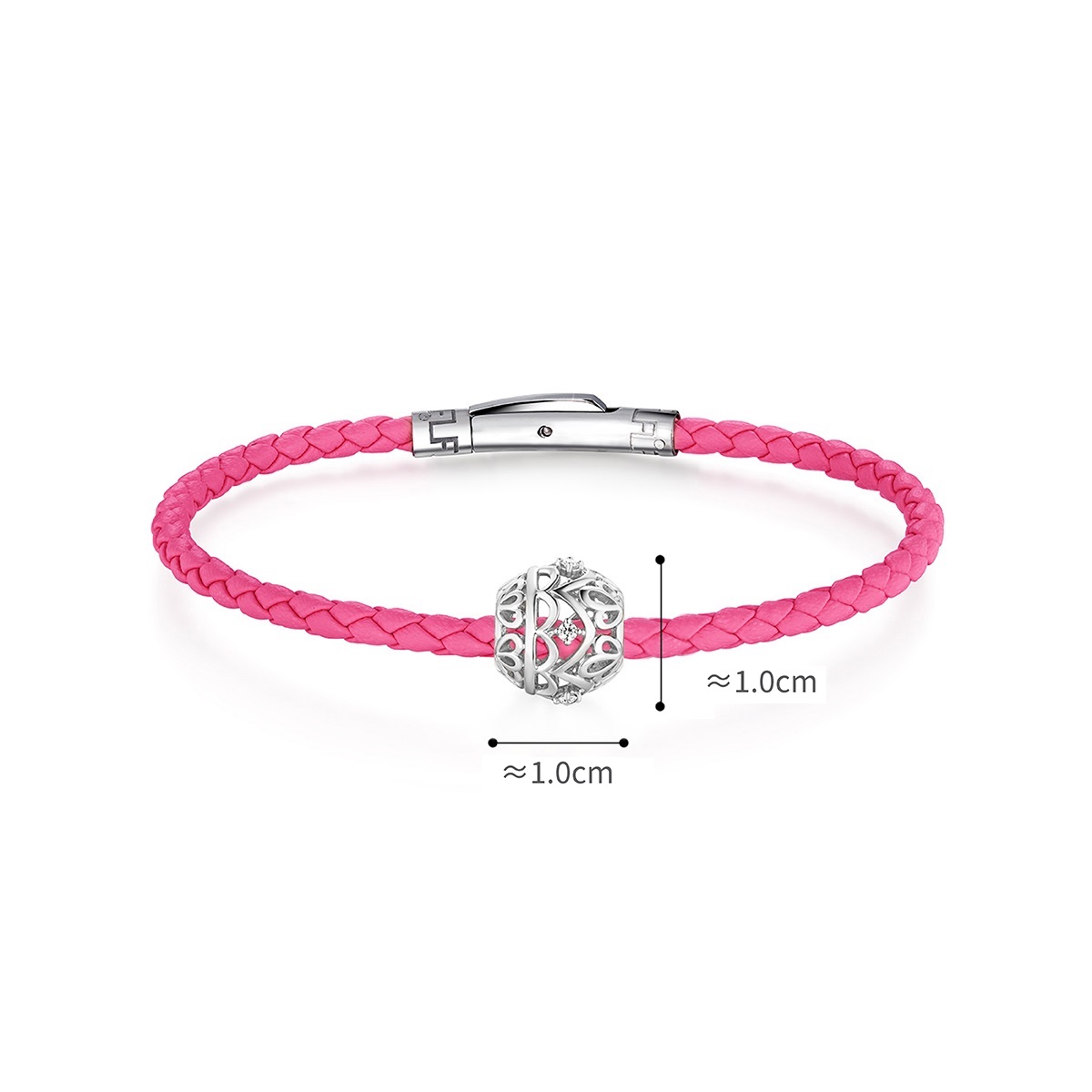 六福珠寶18K金串飾 - "鏤空花紋金球"18K金鑽石串飾–多色選擇