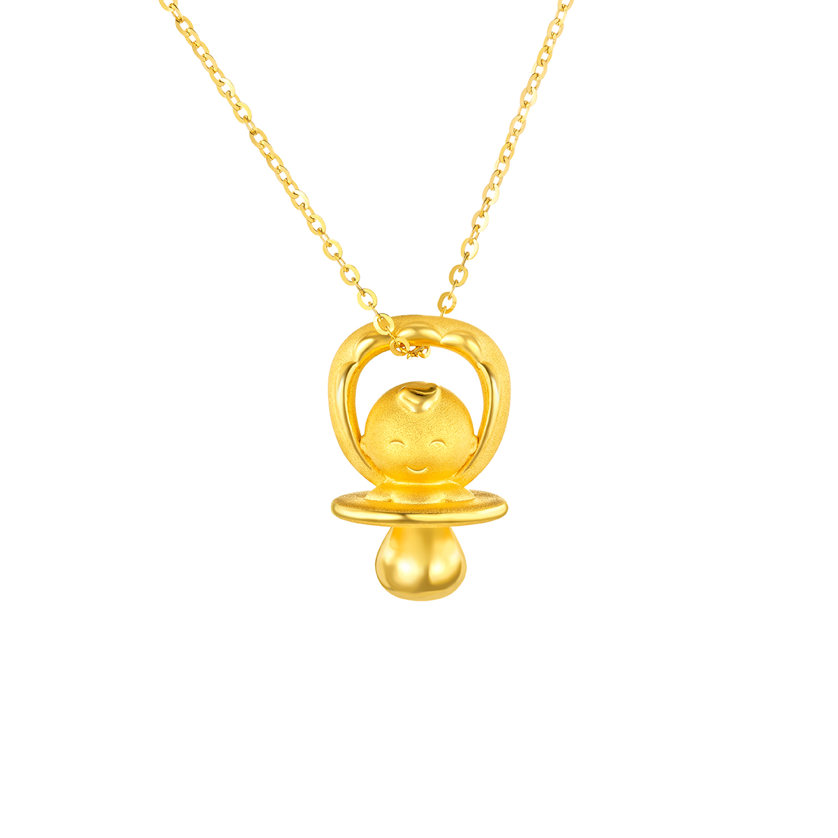 $t('六福珠寶')黃金吊墜 - "嘉嘉奶嘴"999足金寶寶吊墜(配「抱抱家庭」禮盒)
