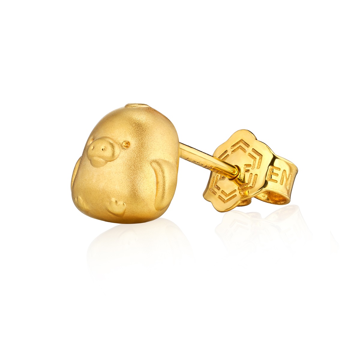 六福珠寶黃金耳環 - "可愛小黃雞™"18K金(黃色)耳環(單隻)