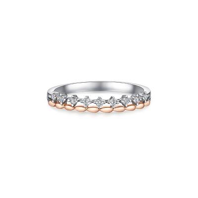 六福珠寶18K金戒指 - "專屬標記"18K金(分色)鑽石戒指