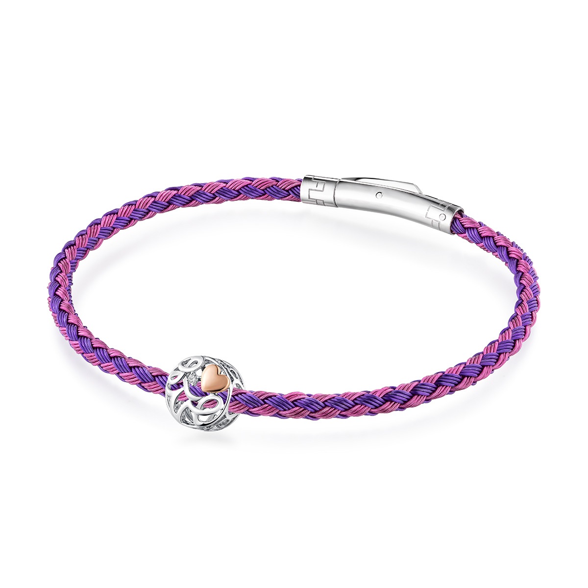 六福珠宝18K金串饰 - 【LISTING CLOSED】"爱心镂空金球"18K金(分色)钻石串饰