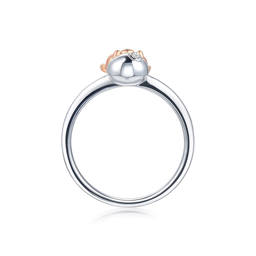 六福珠宝18K金戒指 - 【LISTING CLOSED】"诞生的小熊"18K金(分色)钻石戒指