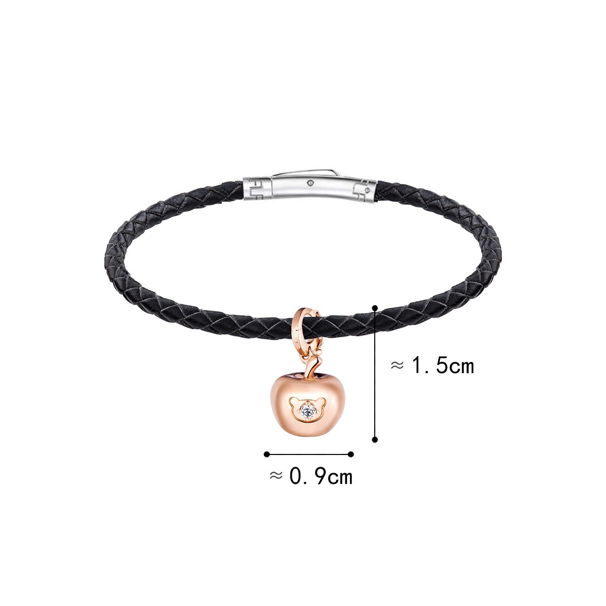 六福珠寶18K金串飾 - "閃亮蘋果"18K玫瑰金鑽石串飾