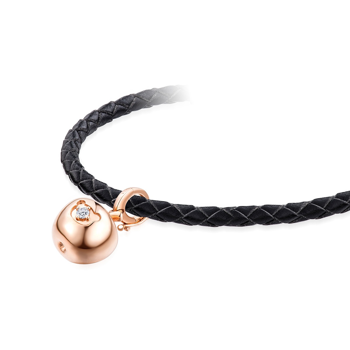 六福珠寶18K金串飾 - "閃亮蘋果"18K玫瑰金鑽石串飾