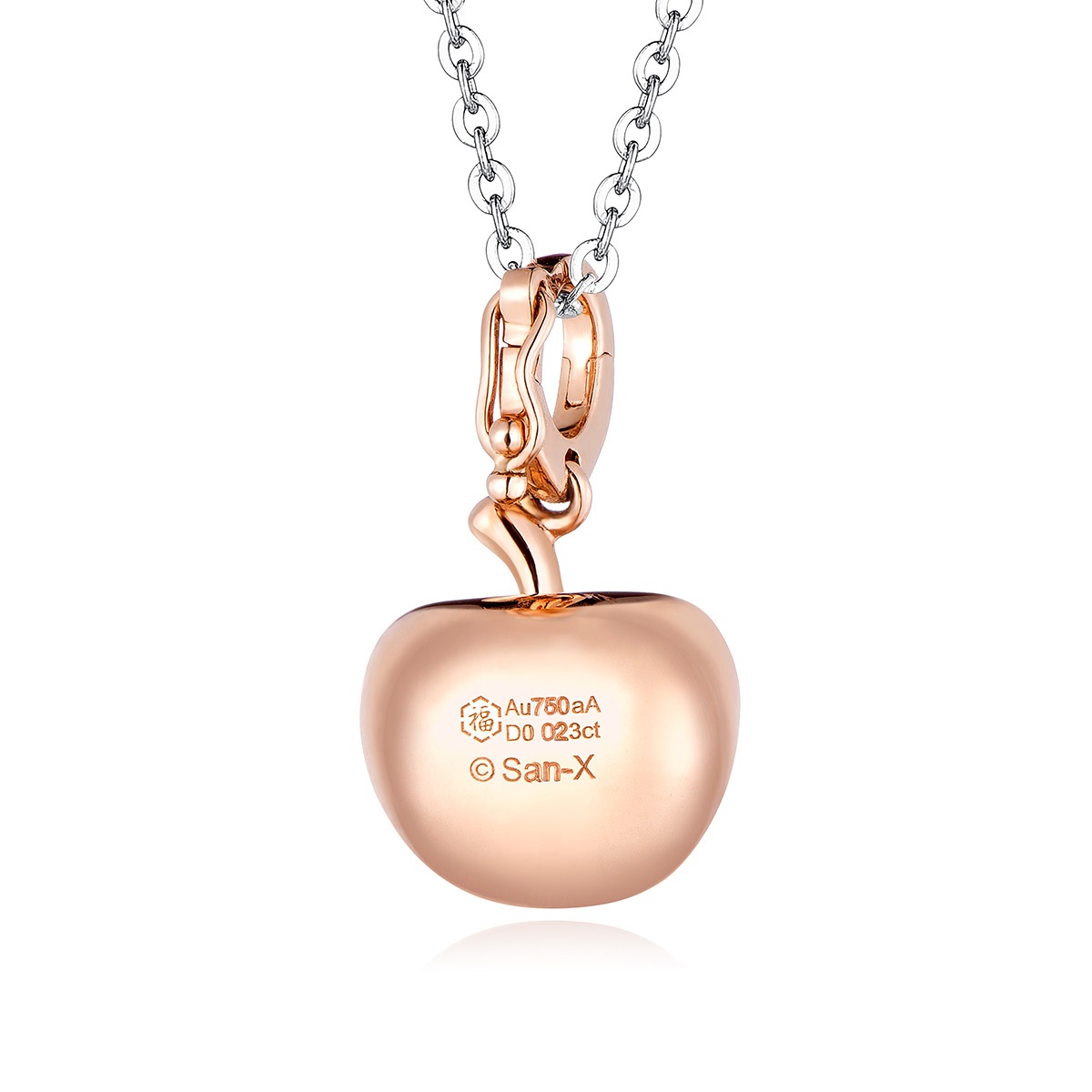 六福珠寶18K金串飾 - "閃亮蘋果"18K玫瑰金鑽石串飾
