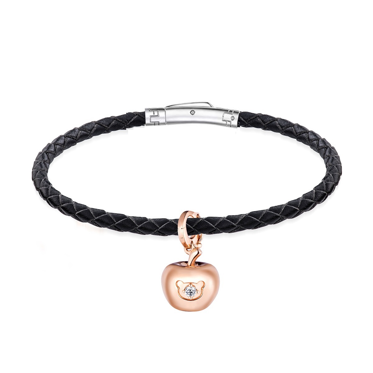 六福珠寶18K金串飾 - "閃亮蘋果"18K玫瑰金鑽石串飾