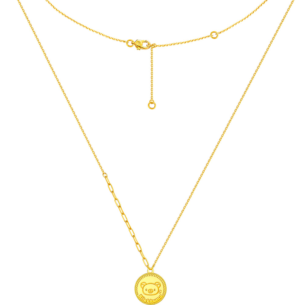 六福珠寶黃金頸鏈 - "蘋果小熊"990黃金頸鏈