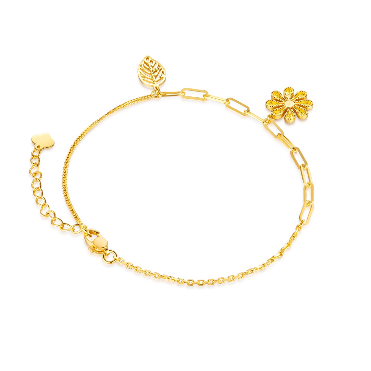 六福珠寶黃金手鏈 - "小雛菊"990黃金手鏈