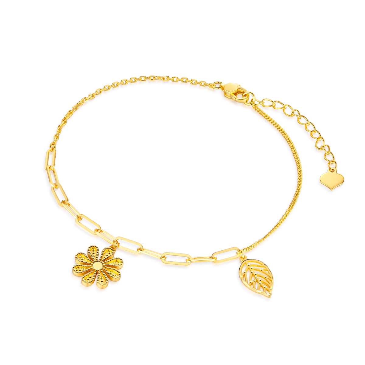 六福珠寶黃金手鏈 - "小雛菊"990黃金手鏈