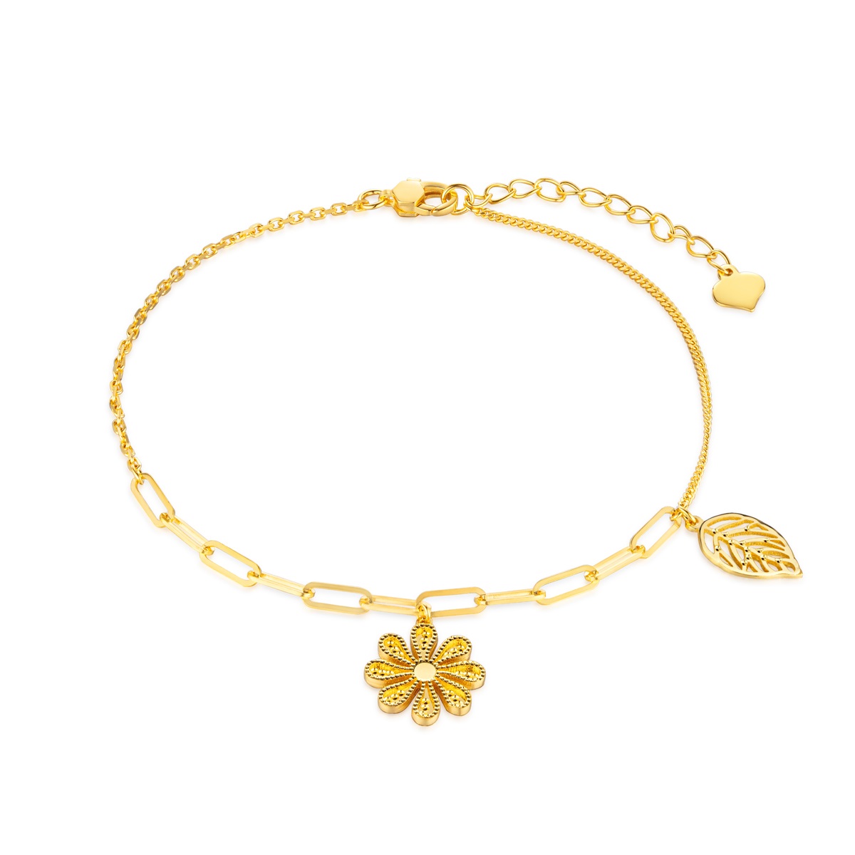 六福珠寶黃金手鏈 - "小雛菊"990黃金手鏈