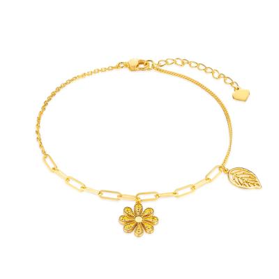 六福珠寶黃金手鏈 - "小雛菊"990黃金手鏈