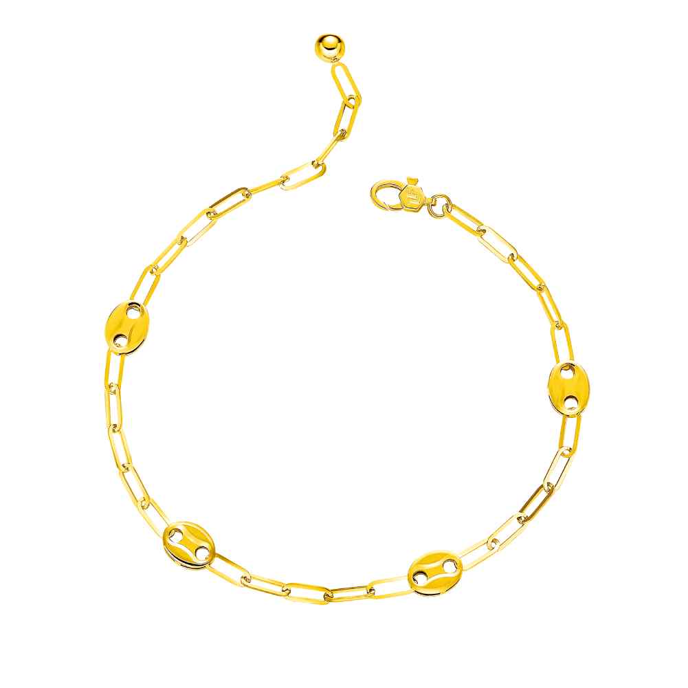 六福珠寶黃金手鏈 - "甜酷風尚"990黃金手鏈