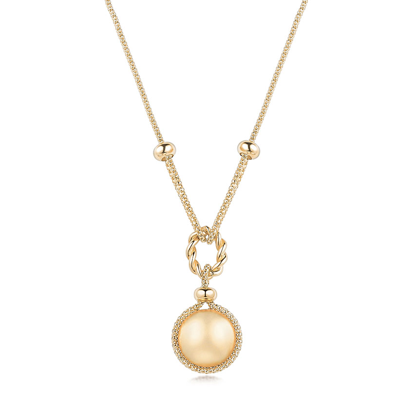 六福珠寶18K金頸鏈 - "華麗金珠"18K金(黃色)頸鏈