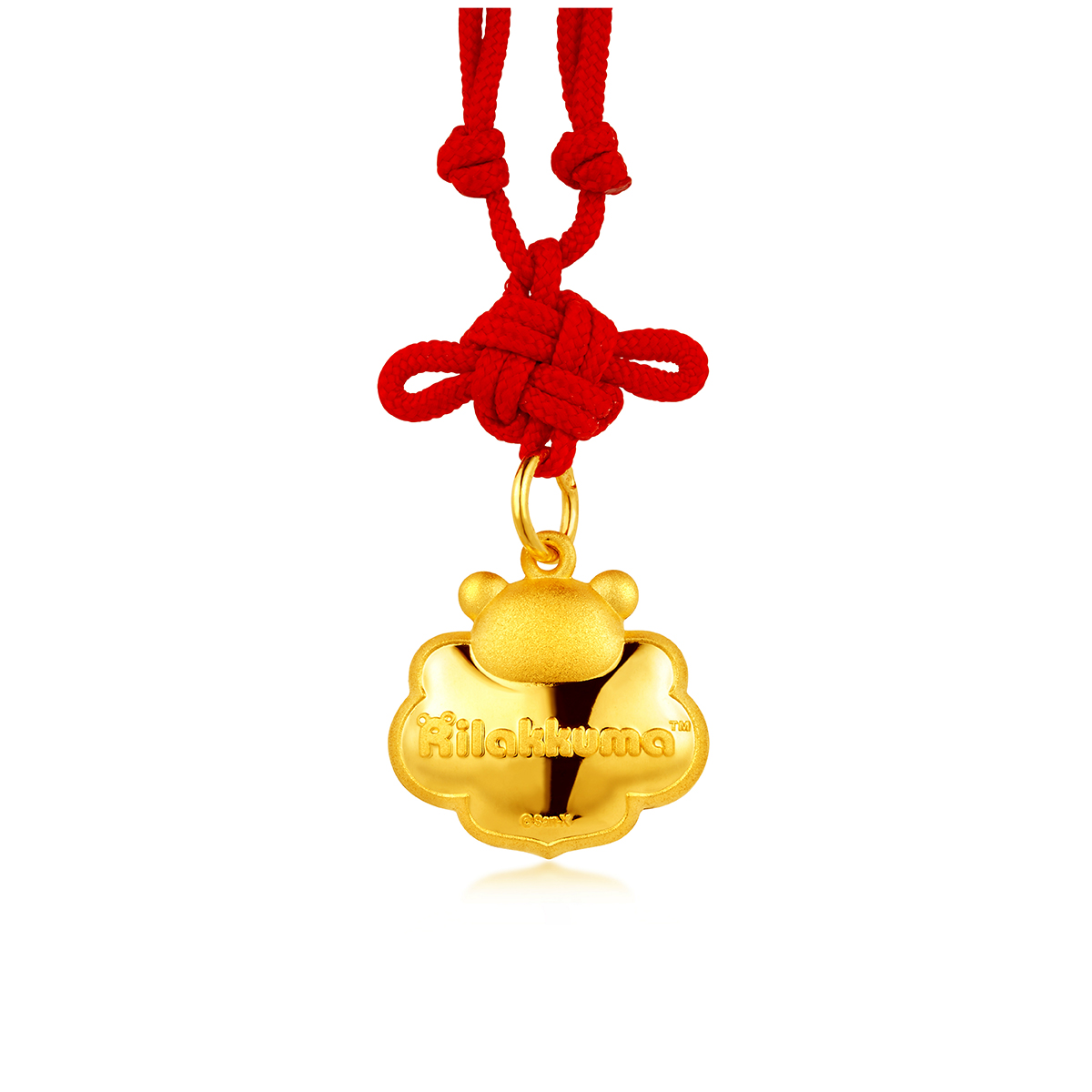 六福珠寶黃金吊墜 - 【LISTING CLOSED】"輕鬆小熊™"999.9黃金如意鎖包連精美頸繩及儲錢箱禮盒