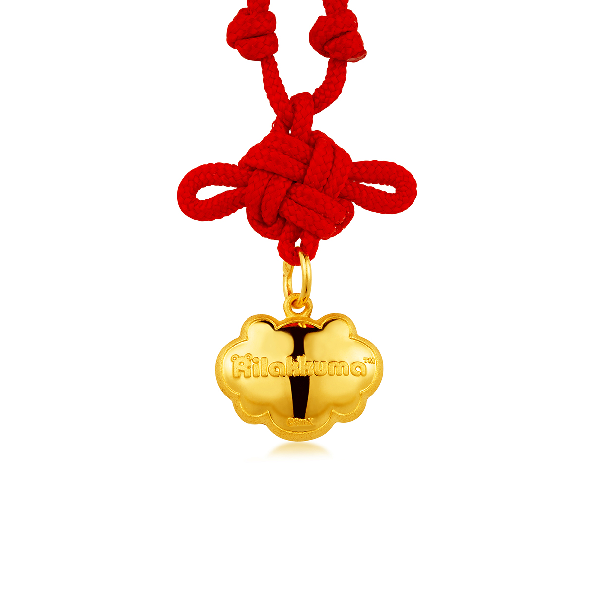 六福珠寶黃金吊墜 - 【LISTING CLOSED】"小白熊與小黃雞"999.9黃金如意鎖包連精美頸繩及儲錢箱禮盒