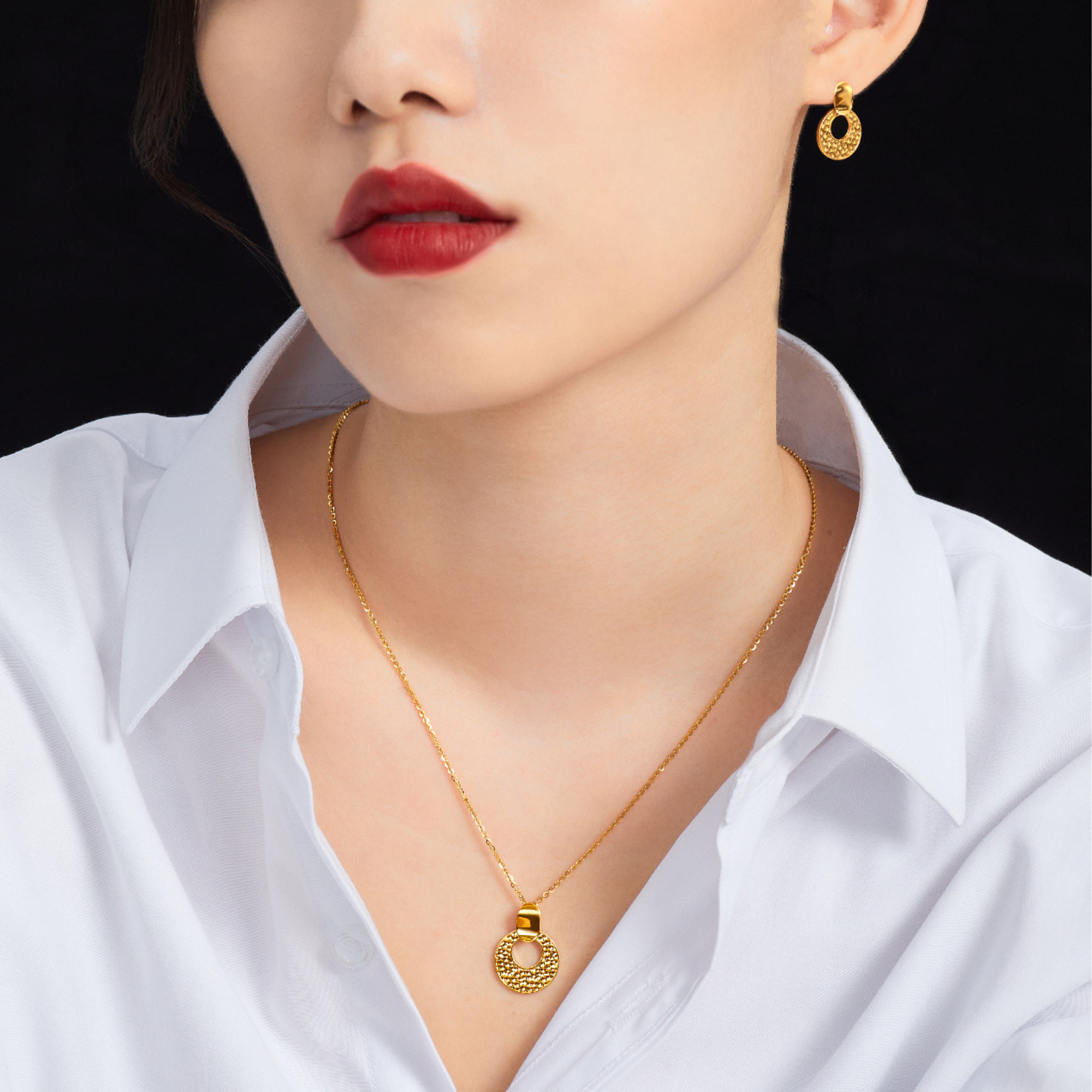 六福珠寶黃金耳環 - "遇見"990黃金耳環