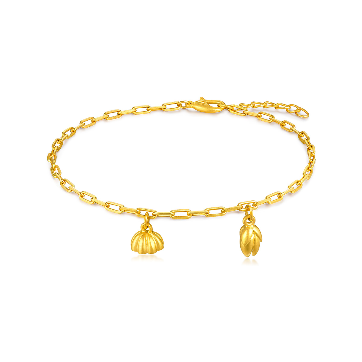 六福珠寶黃金手鏈 - "蓮盛•蓬生"990黃金手鏈