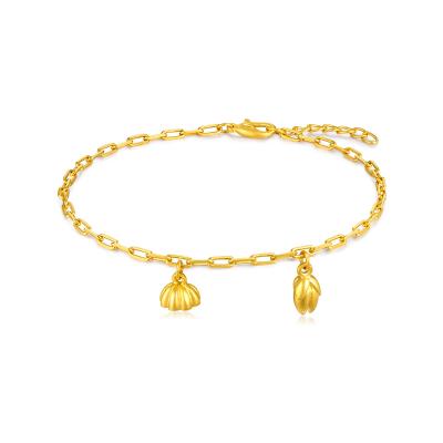 六福珠寶黃金手鏈 - "蓮盛•蓬生"990黃金手鏈