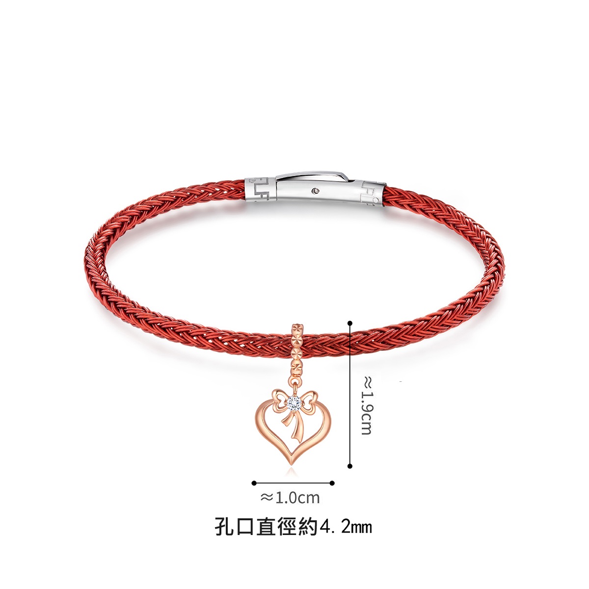 六福珠寶18K金串飾 - "蝶結"18K金鑽石串飾-多色選擇