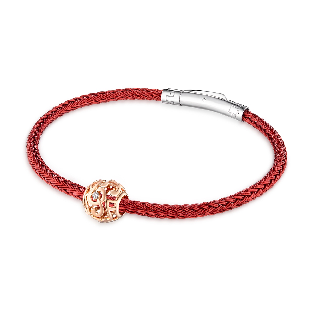 六福珠寶18K金串飾 - "優美音符"18K玫瑰金鑽石串飾