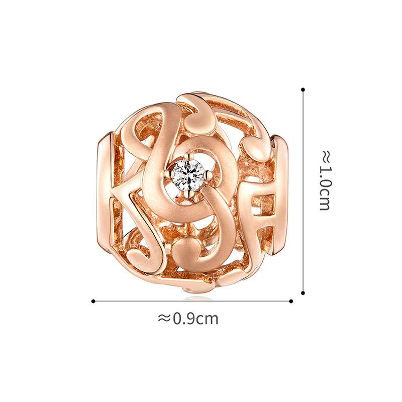 六福珠寶18K金串飾 - "優美音符"18K玫瑰金鑽石串飾