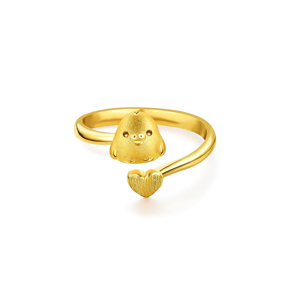 $t('六福珠寶')黃金戒指 - "小黃雞與愛心"999.9黃金戒指