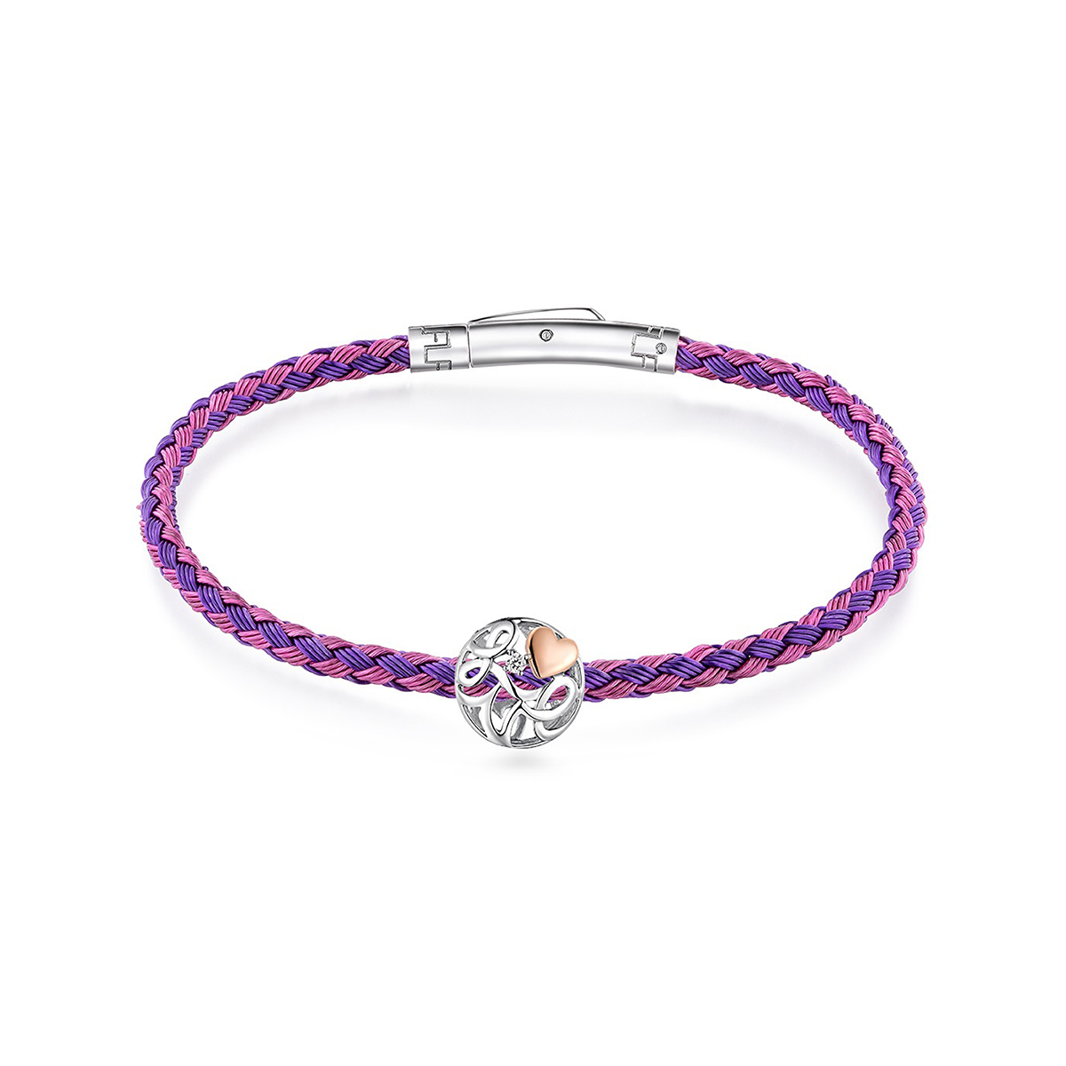 六福珠宝18K金串饰 - 【LISTING CLOSED】"爱心镂空金球"18K金(分色)钻石串饰