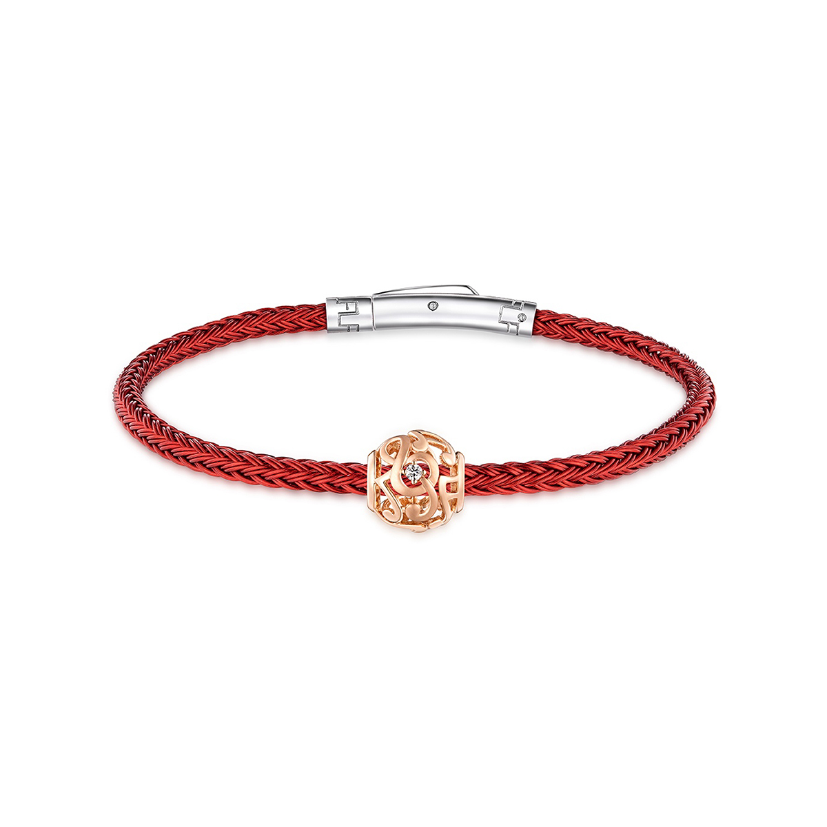 六福珠寶18K金串飾 - "優美音符"18K玫瑰金鑽石串飾