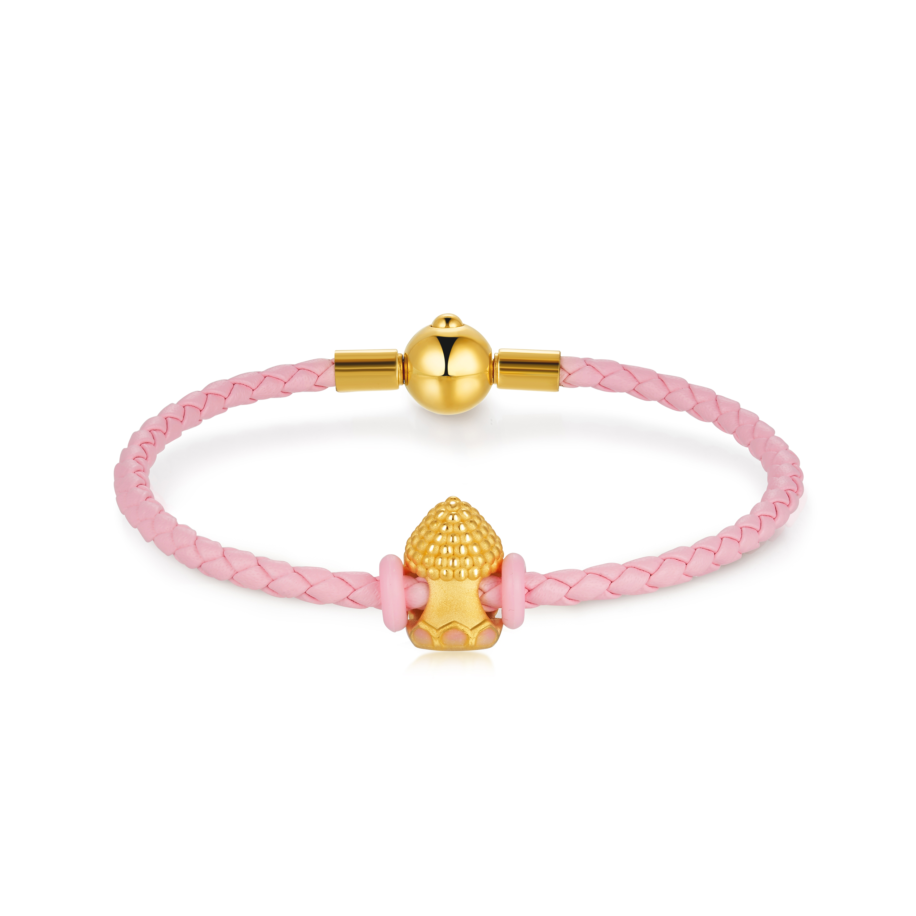 六福珠寶黄金串饰 - "点赞小如来"999足金串饰连手绳