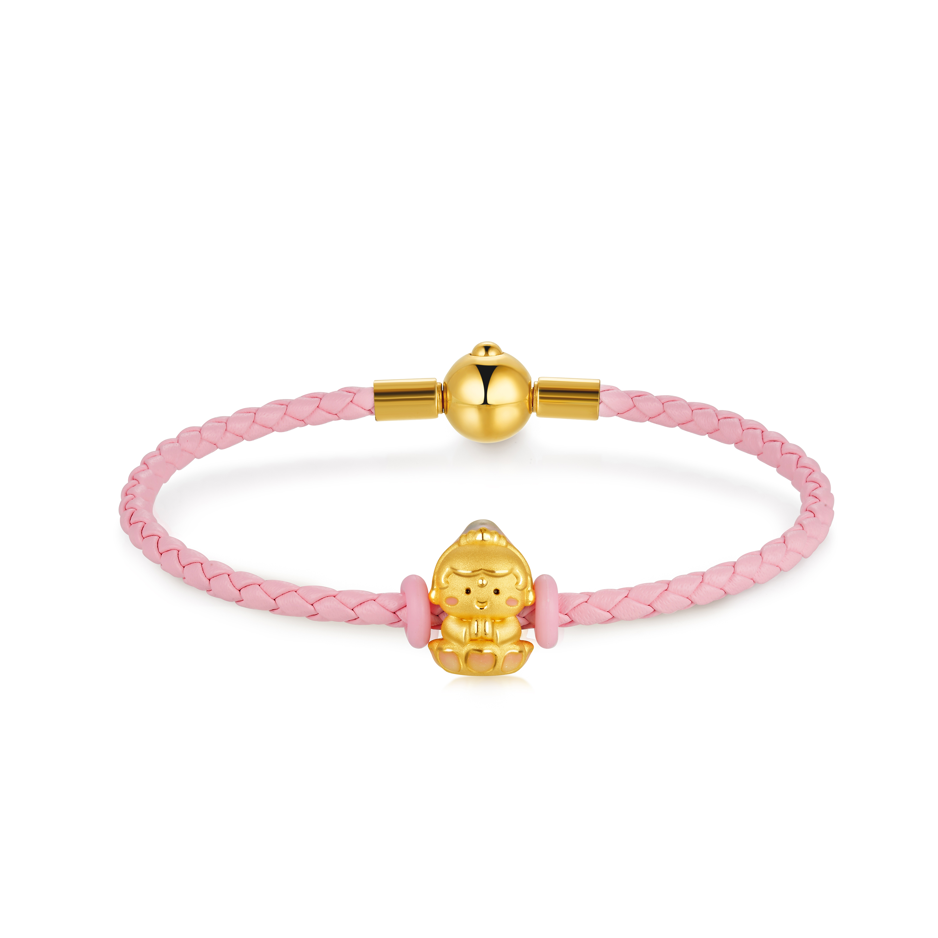 六福珠寶黃金串飾 - “吉祥觀音像”999足金串飾連手繩