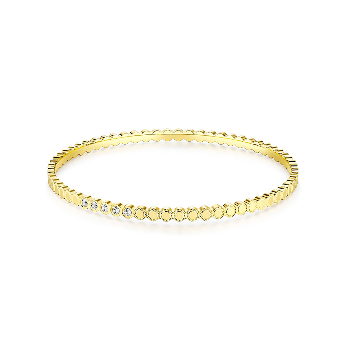 六福珠寶黃金手鐲 - 【LISTING CLOSED】"閃光蜜境"999足金手鐲