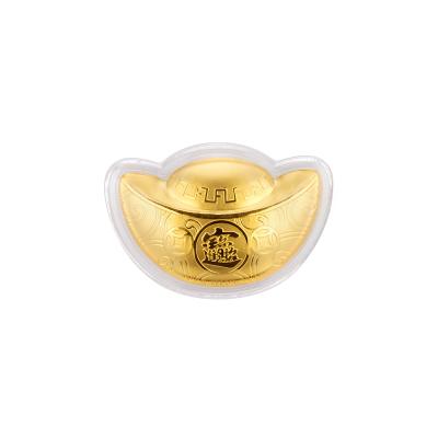 六福珠寶工藝品 - "招財進寶元寶"999.9黃金工藝品