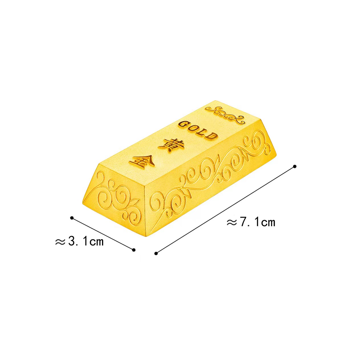 六福珠寶黃金擺件 - “發財金磚”999足金金磚