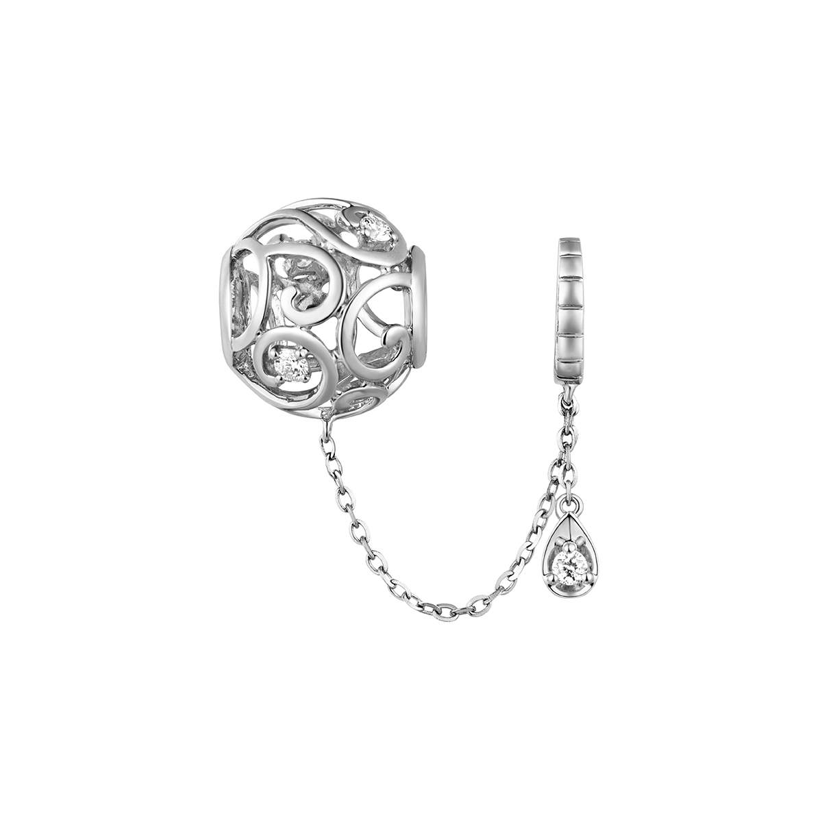 六福珠寶18K金串飾 - "浪漫金球"18K金鑽石串飾–多色選擇