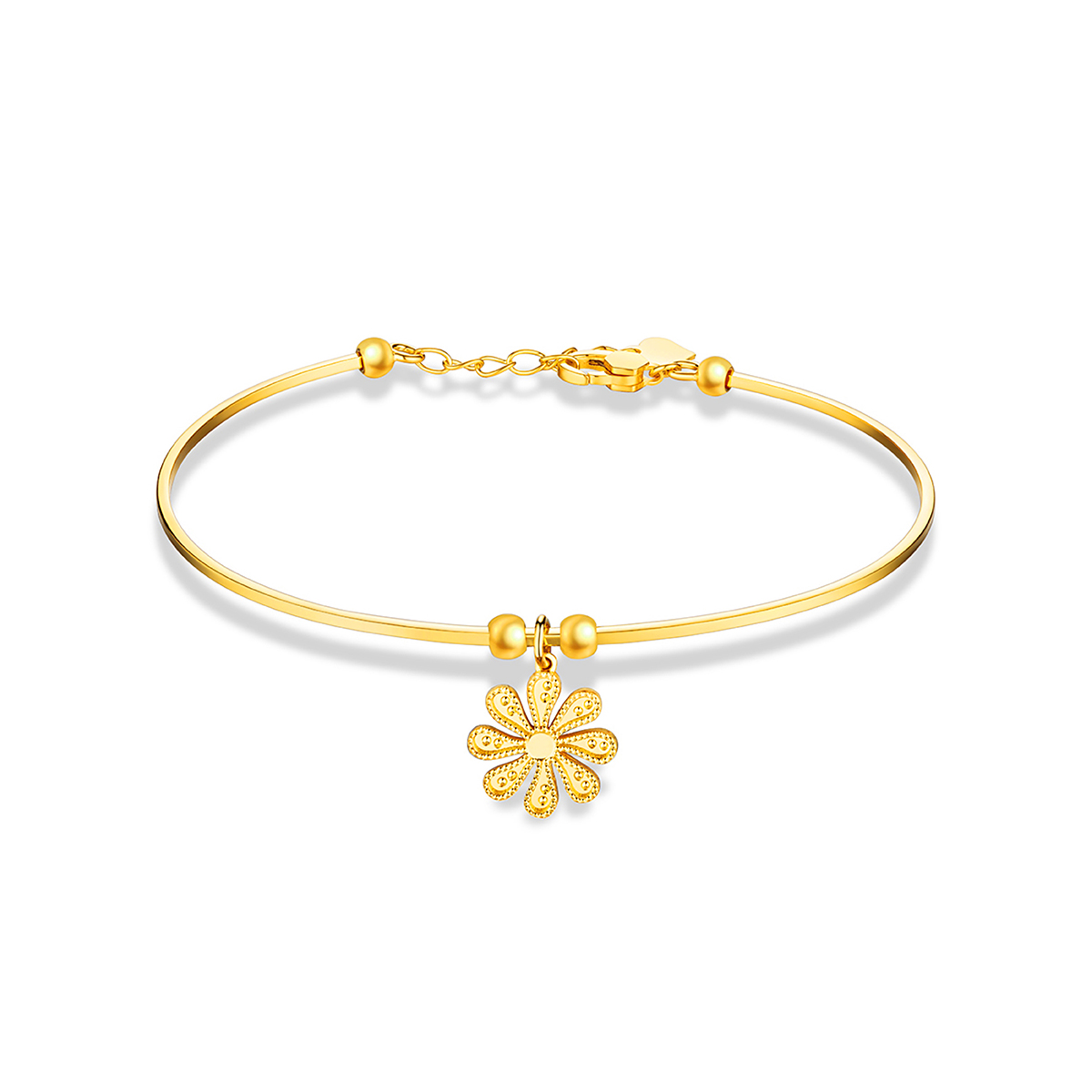 六福珠寶黃金手鐲 - "小雛菊"990黃金手鐲