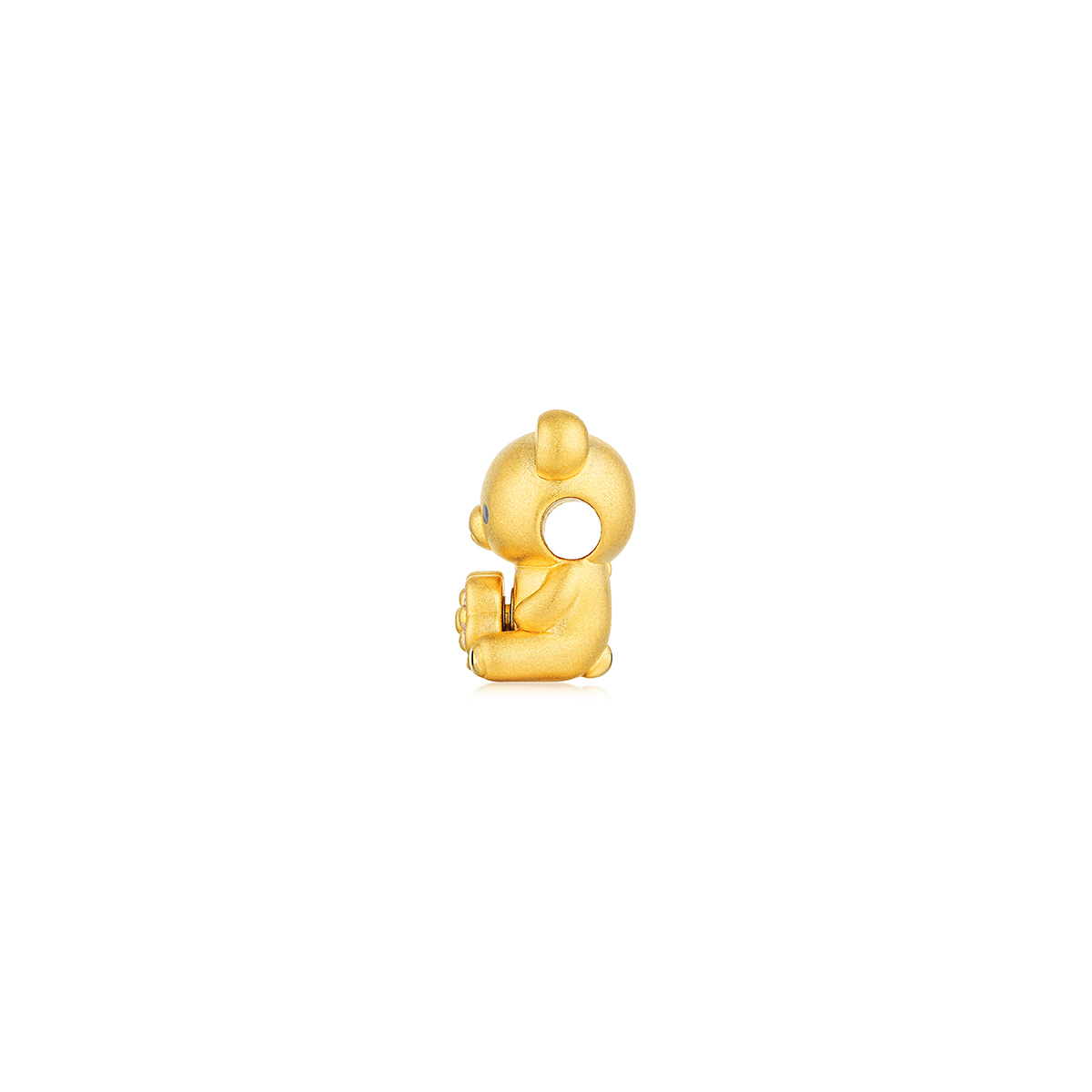 六福珠寶黃金串飾 - "櫻花小熊"999足金串飾連手繩