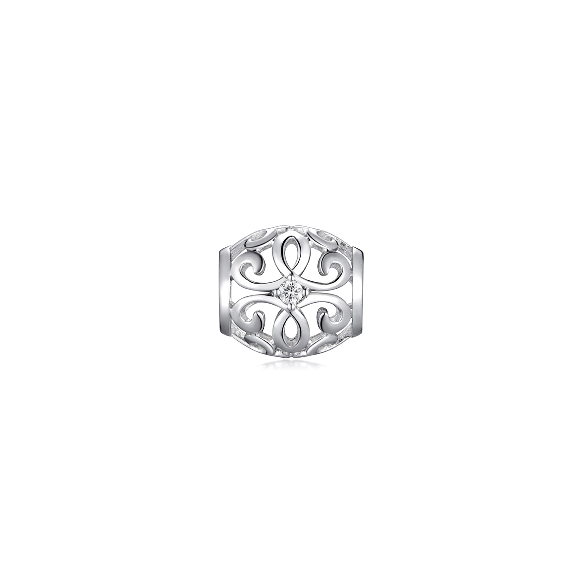 六福珠寶18K金串飾 - "花絲線"18K金(白色)鑽石串飾