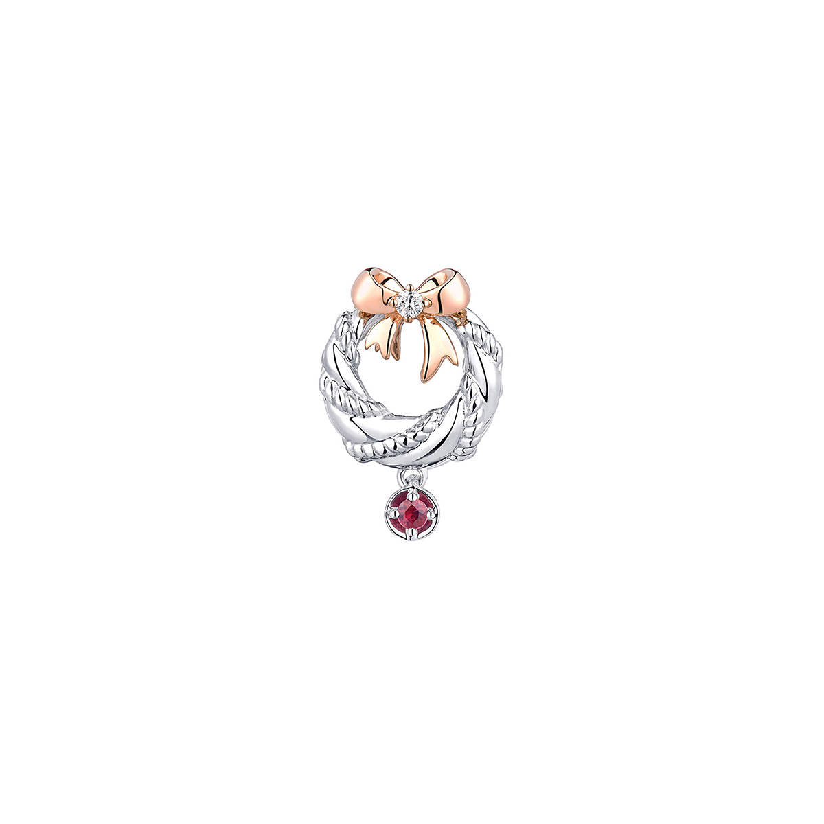 $t('六福珠寶')18K金串饰 - "圣诞花环"18K金(分色)红宝石钻石串饰