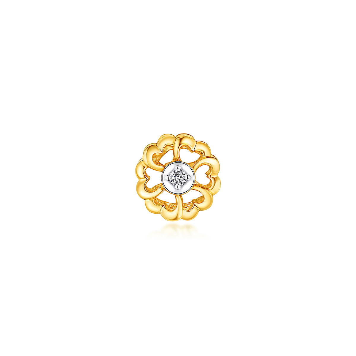 六福珠寶18K金串飾 - "蝶結"18K金(分色)鑽石串飾