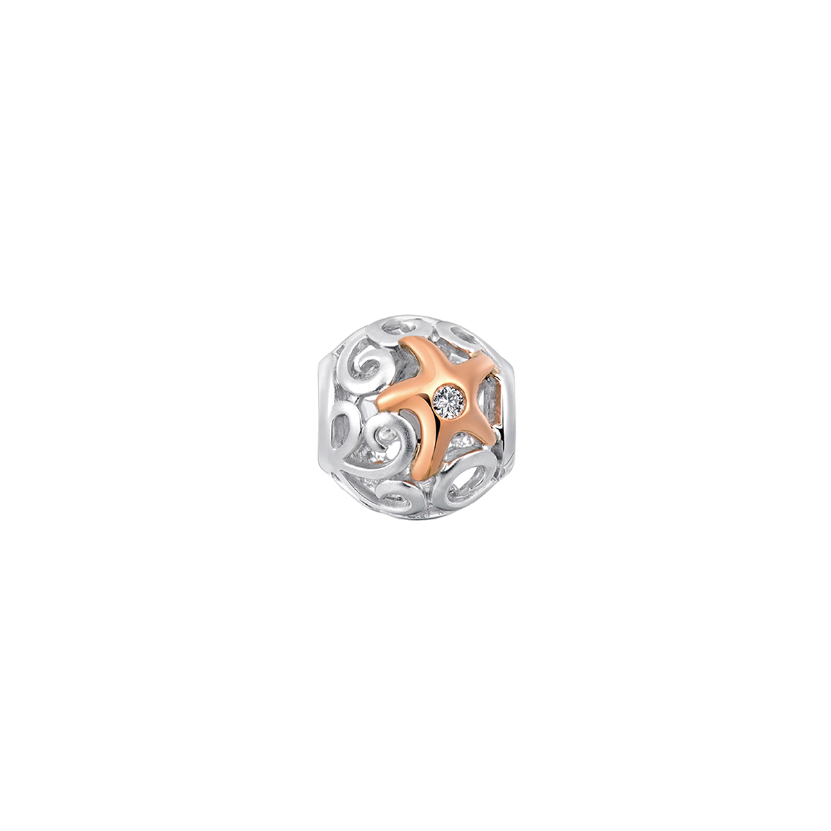 六福珠寶18K金串飾 - "海星"18K金(分色)鑽石串飾