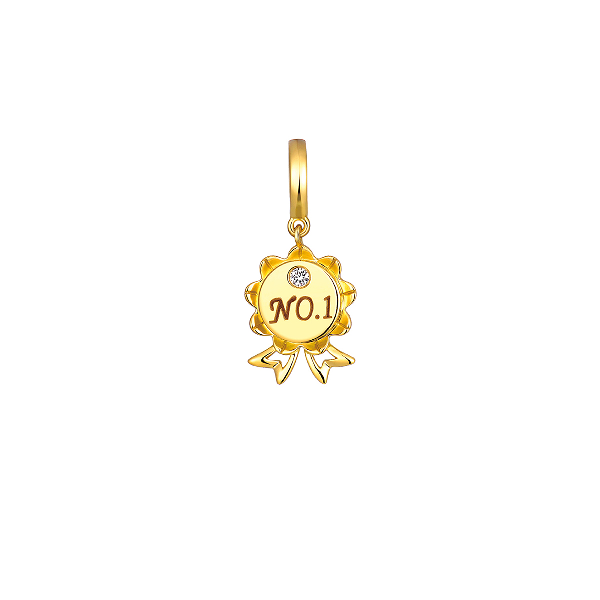 $t('六福珠寶')18K金串飾 - 【LISTING CLOSED】"No.1 獎牌"18K金(黃色)鑽石串飾