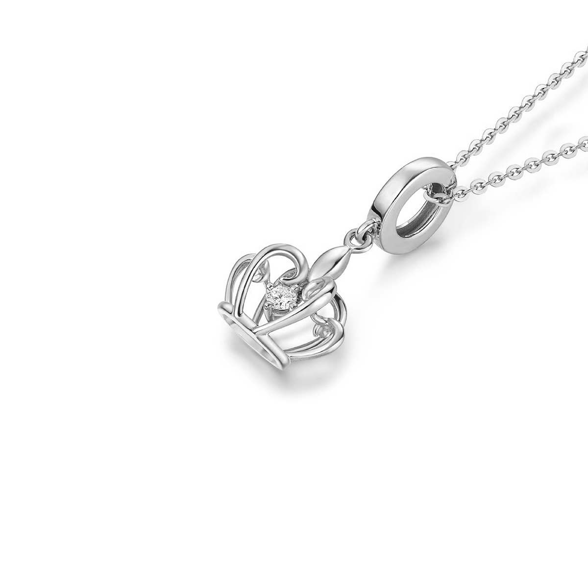 六福珠寶18K金串飾 - 【LISTING CLOSED】"高貴后冠"18K金鑽石串飾–多色選擇