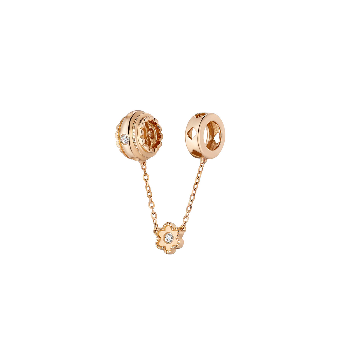 六福珠寶18K金串飾 - "精緻小花"18K金鑽石串飾–多色選擇