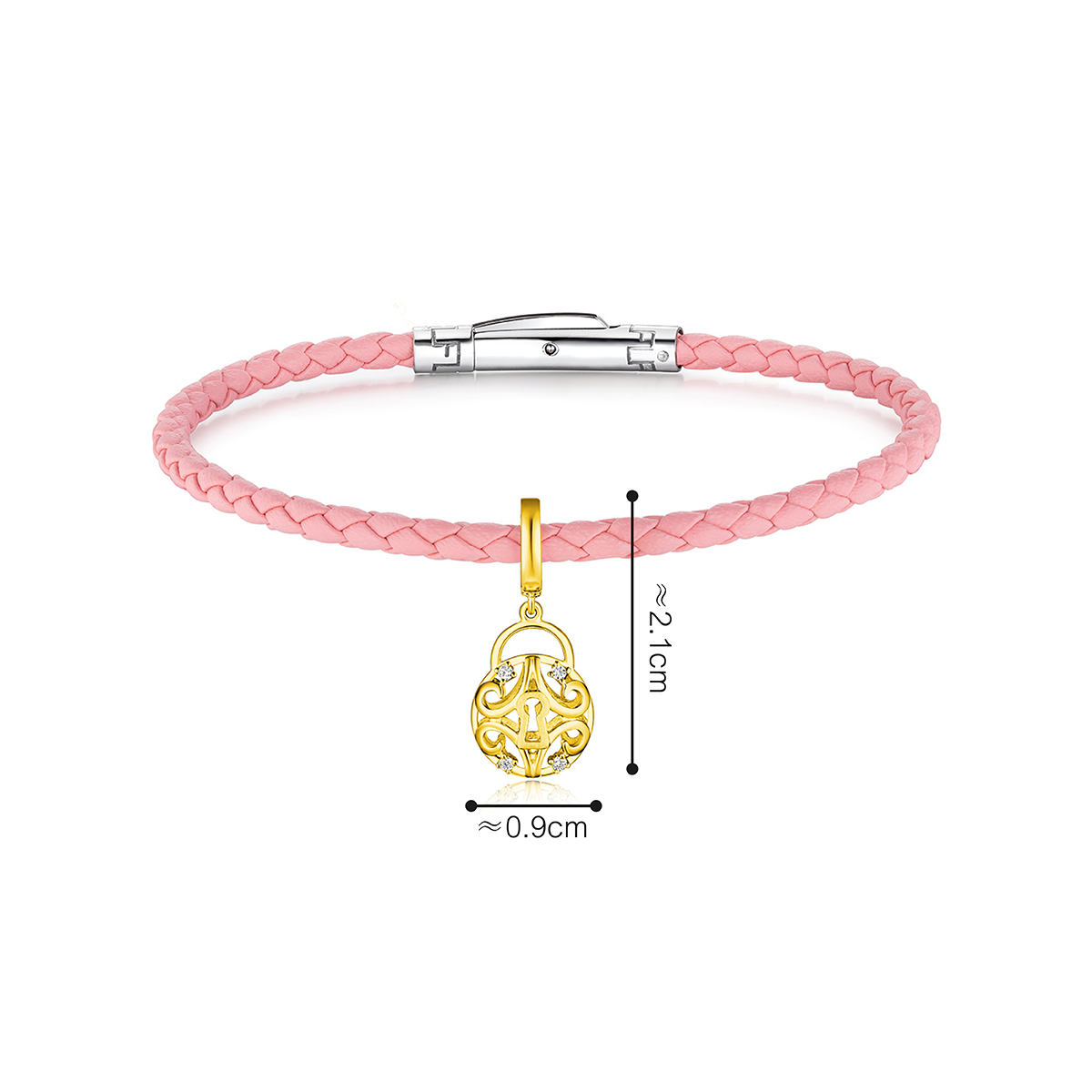 六福珠寶18K金串飾 - "愛鎖"18K金鑽石串飾–多色選擇