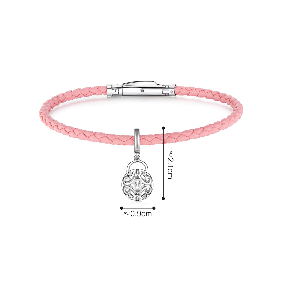 六福珠寶18K金串飾 - "愛鎖"18K金鑽石串飾–多色選擇