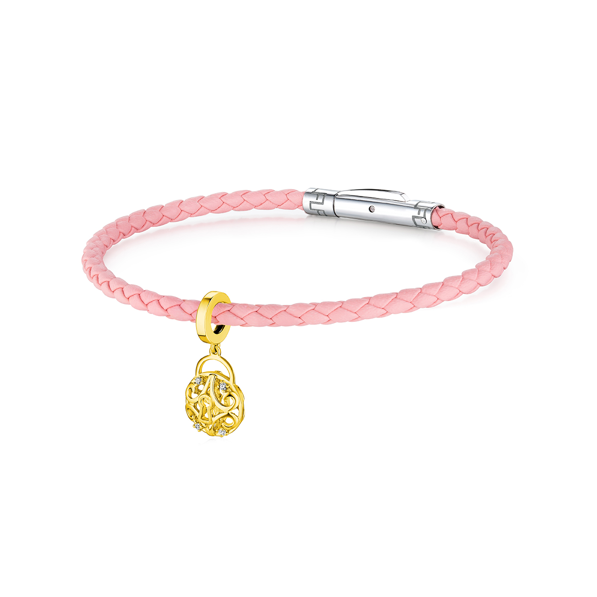 六福珠寶18K金串飾 - "愛鎖"18K金鑽石串飾–多色選擇