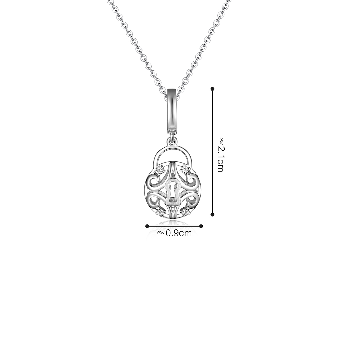 六福珠寶18K金串飾 - "愛鎖"18K金鑽石串飾–多色選擇